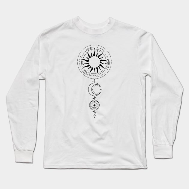 Sun and Moon | Cosmic Wedding Long Sleeve T-Shirt by CelestialStudio